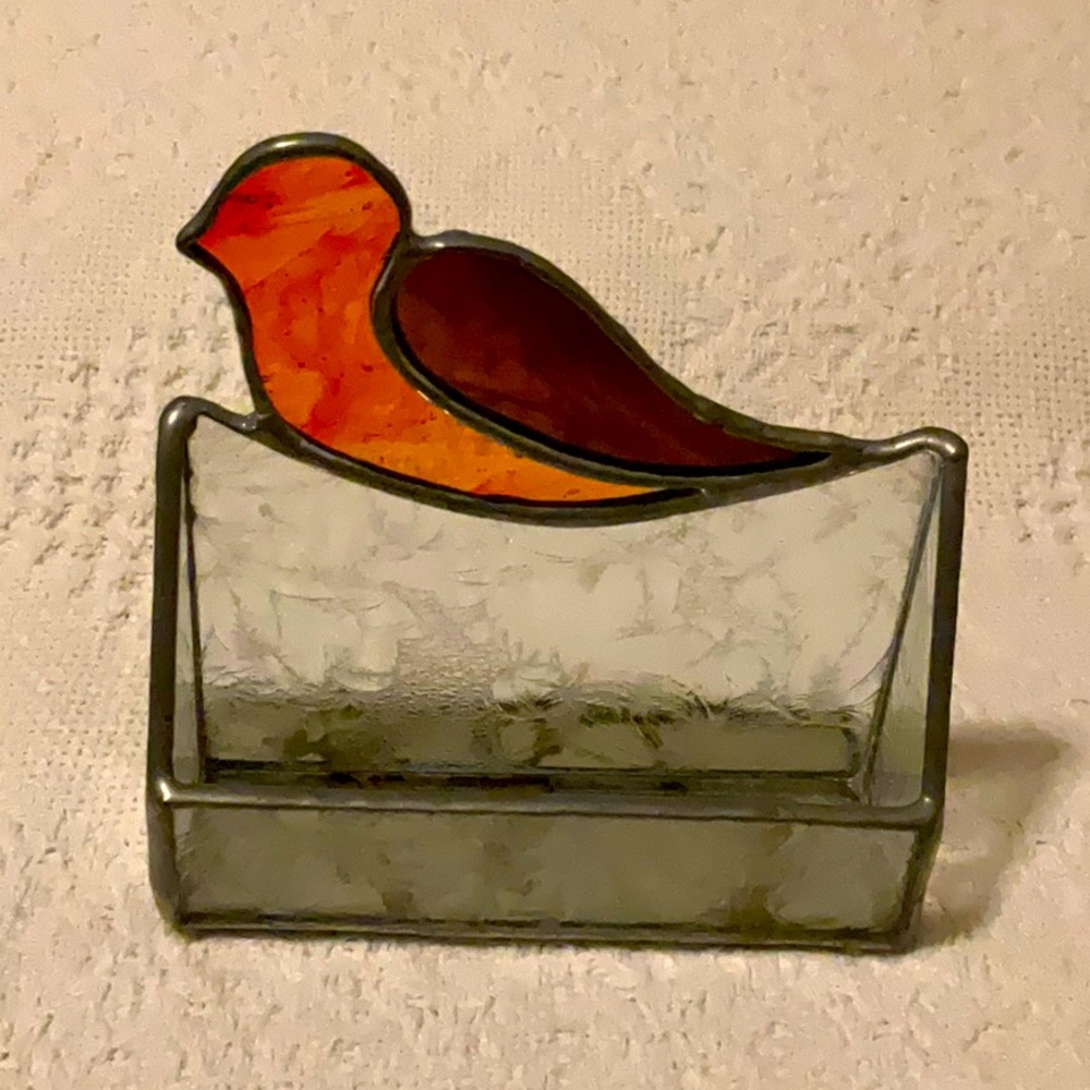 Bird Business/Office Card Holder✨Stained Glass✨Handmade